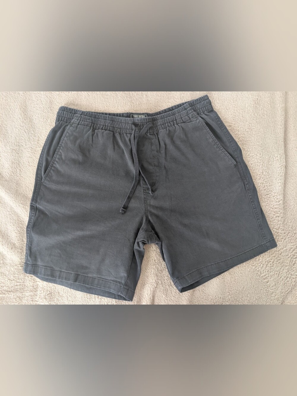 Todd Snyder Men's Charcoal Drawstring Cotton Shorts